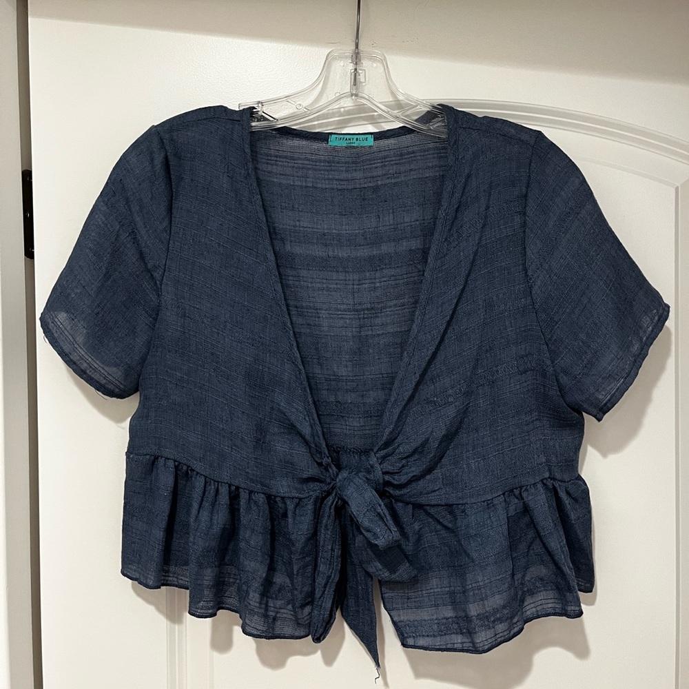 Blue Tie Top